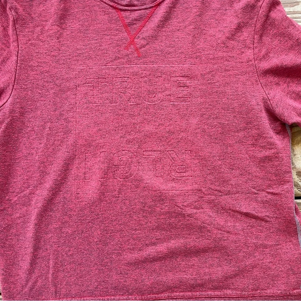 True Religion Red Embossed Logo Crewneck Sweatshirt Size Medium